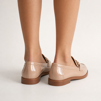 Loafers for Women Metal Buckle Low Heel Slip On Shoes for Office Work Everyday