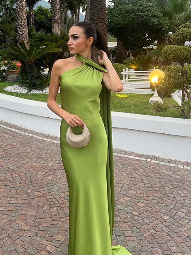 Ribbon Halter Maxi Dress by Maisonvirelle
