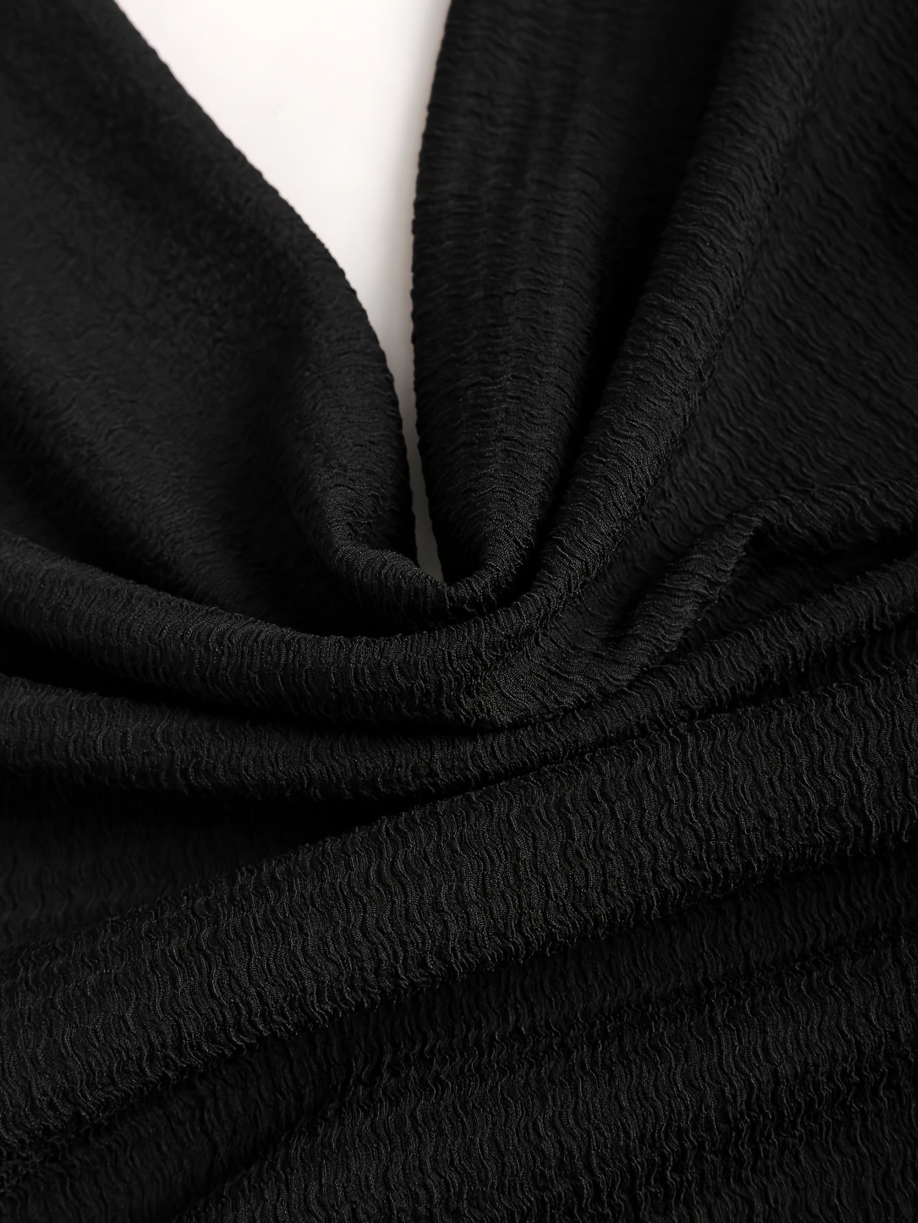 Party Dress for Women Draped Neckline Asymmetric Ruffle Dress with Metal Buckle