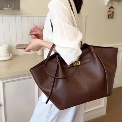 Tote Bag for Women Large Shoulder Bag with Lock Detail for Work Travel Everyday