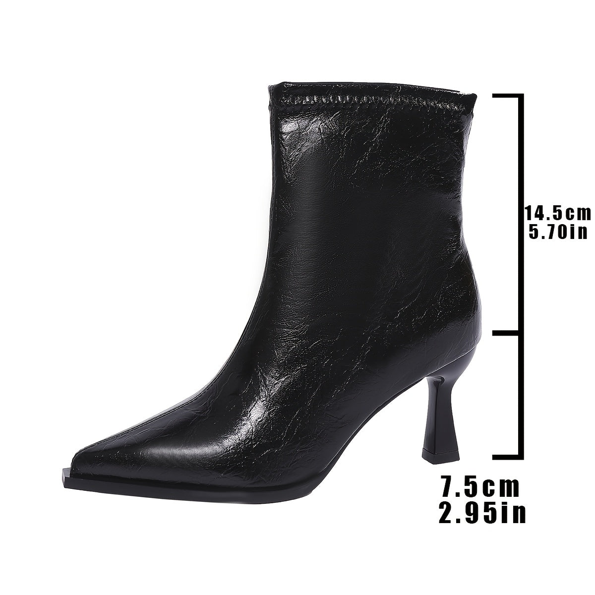 Ankle Boots for Women Pointed Toe Kitten Heel Side Zip Boots for Office Work