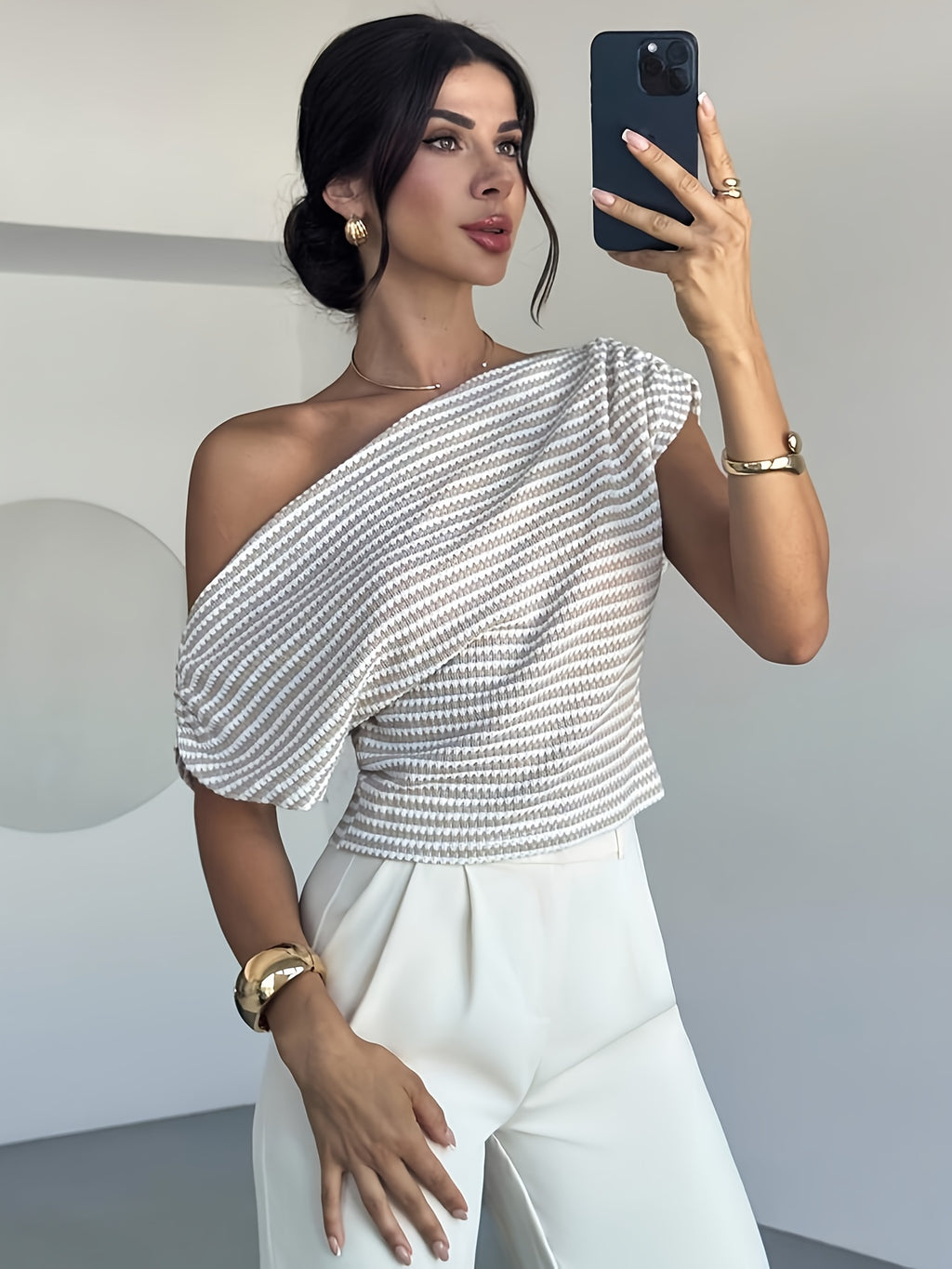 Striped Asymmetric T-Shirt by Maisonvirelle