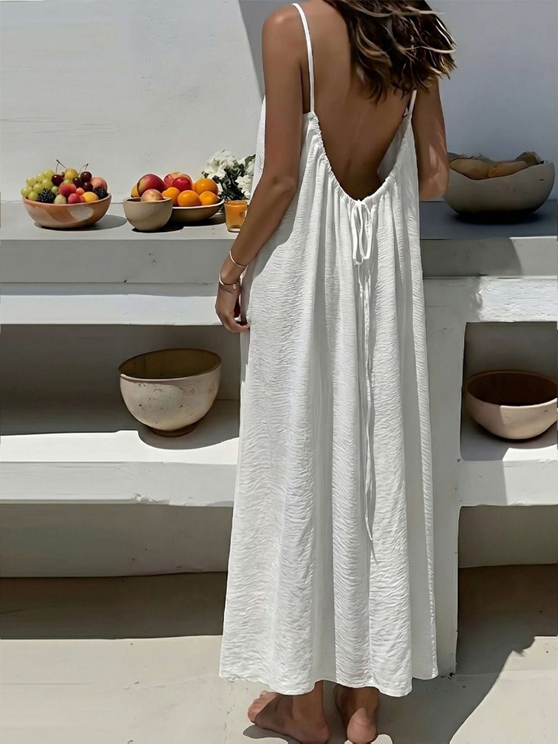 Backless Holiday Maxi Dress by Maisonvirelle