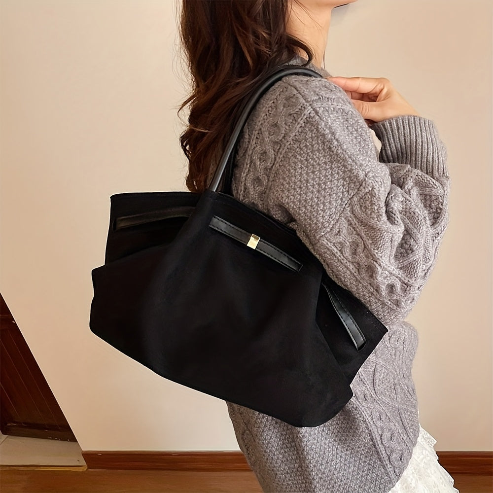 Structured Leather Tote Bag for Women Crossbody Large Capacity Shoulder Strap for Work Travel Everyday