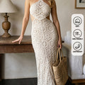 Crochet Halter Maxi Dress by Maisonvirelle