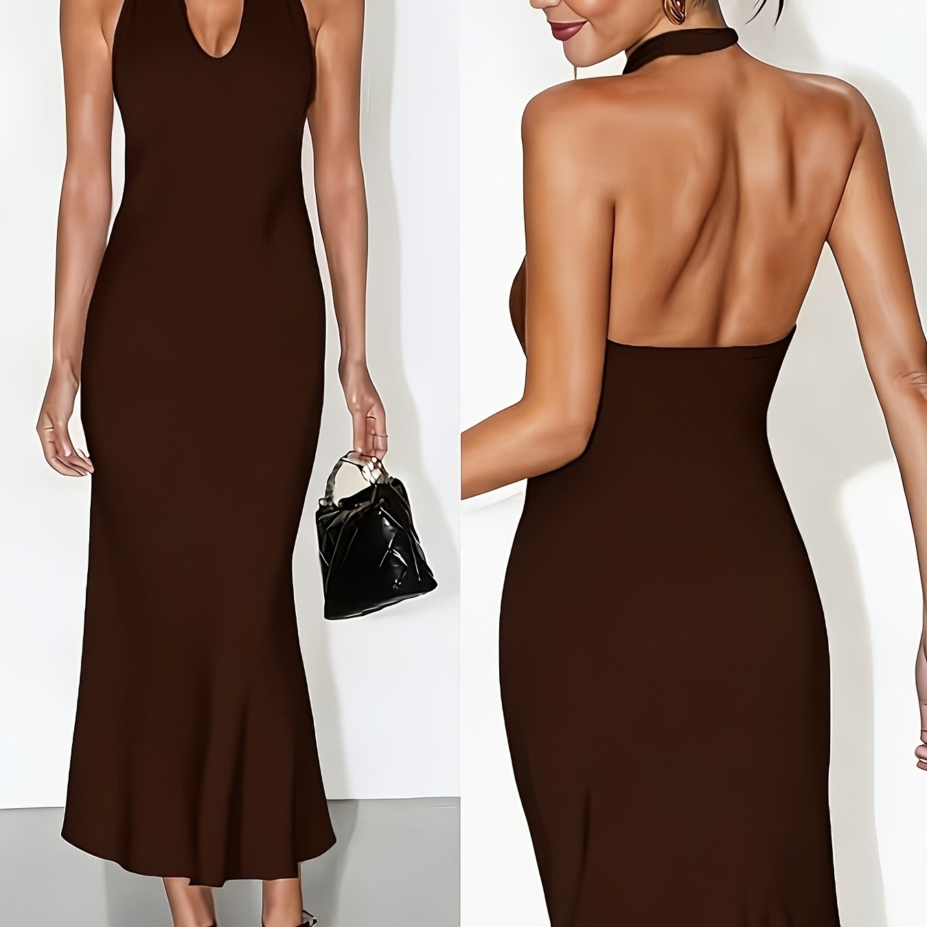 Black Dress for Women Sleeveless Backless Camisole Dress for Party Dinner Evening