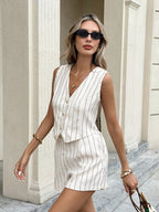 Striped Waistcoat Shorts Set by Maisonvirelle