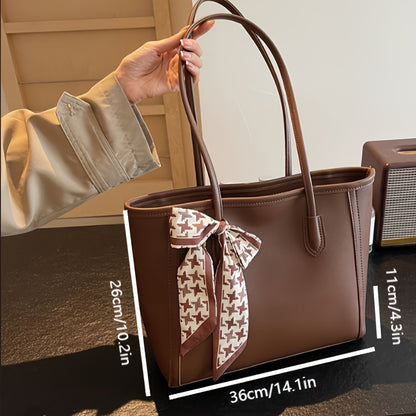Shoulder Bag for Women Large Capacity Scarf Handle Handbag for Work Dinner Travel