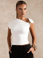Asymmetric Off-Shoulder Top by Maisonvirelle