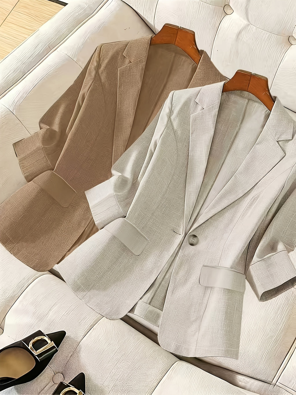 2026 New High-End Seven-Sleeve Suit Jacket Women'S Summer Thin Commuter Temperament Slim And Thin Casual Small Suit, Work Interview Commuter Versatile Two-Piece Set