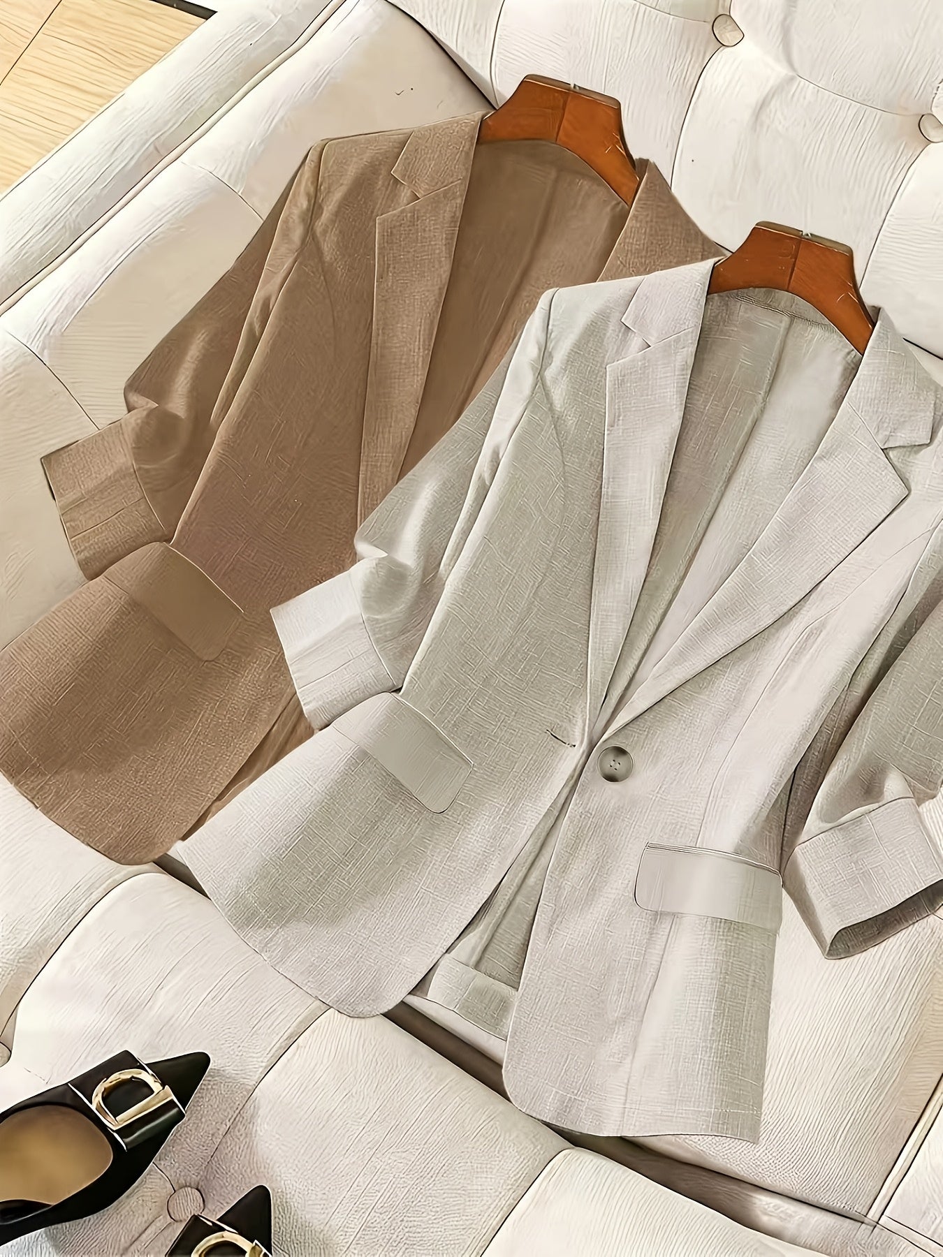 2026 New High-End Seven-Sleeve Suit Jacket Women'S Summer Thin Commuter Temperament Slim And Thin Casual Small Suit, Work Interview Commuter Versatile Two-Piece Set