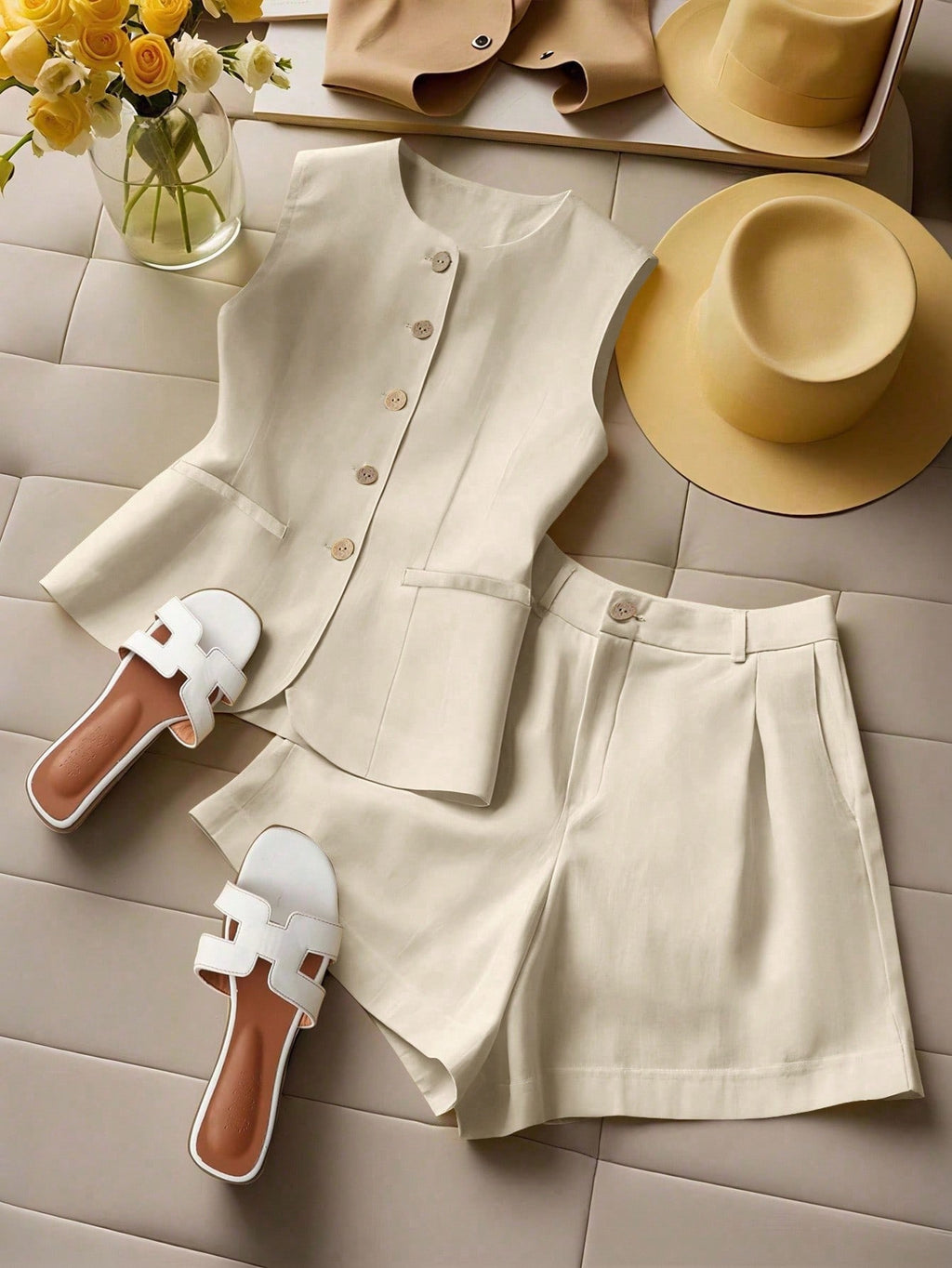 Vest & Shorts Set by Maisonvirelle