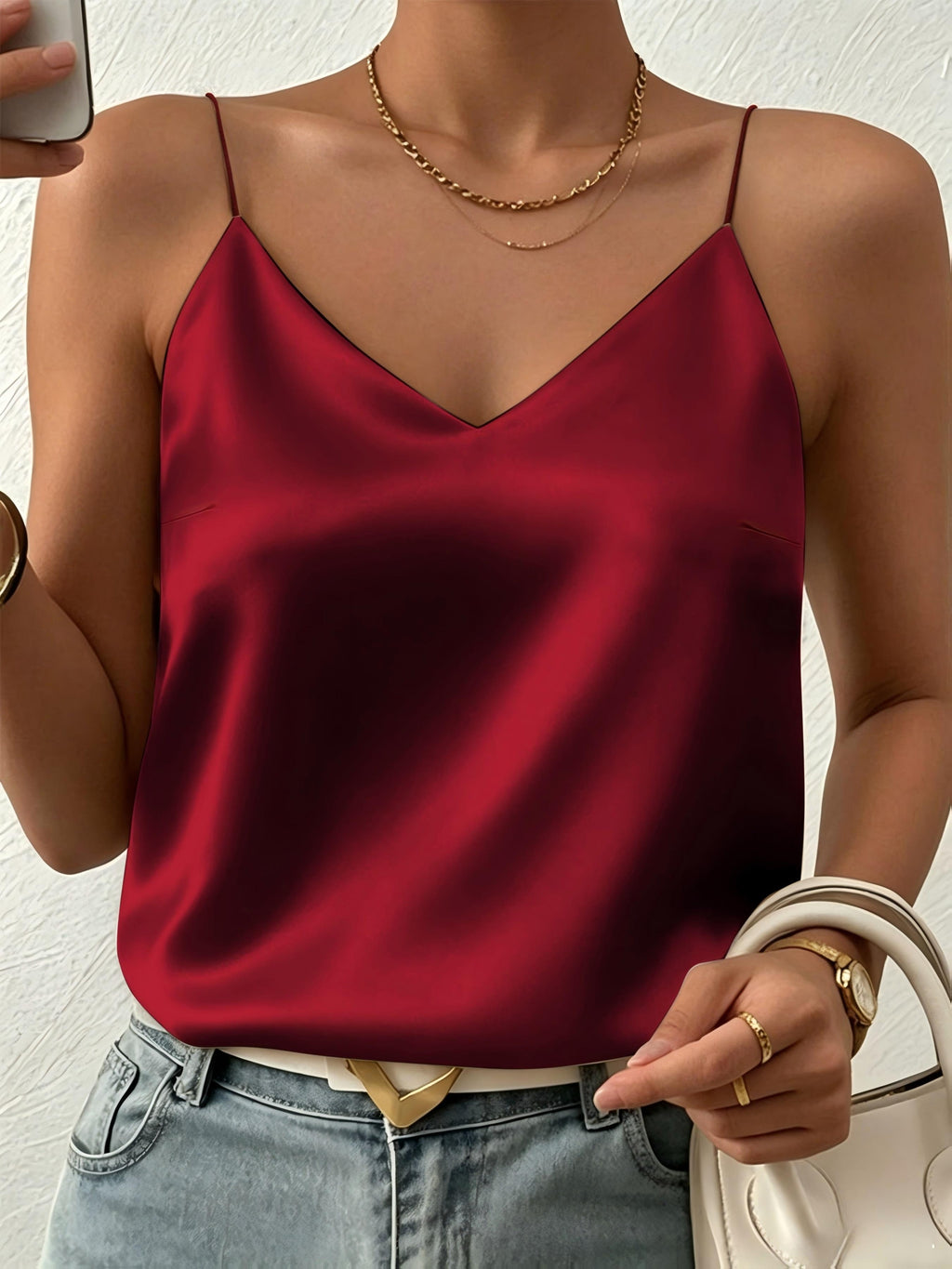 Satin Spaghetti Cami by Maisonvirelle