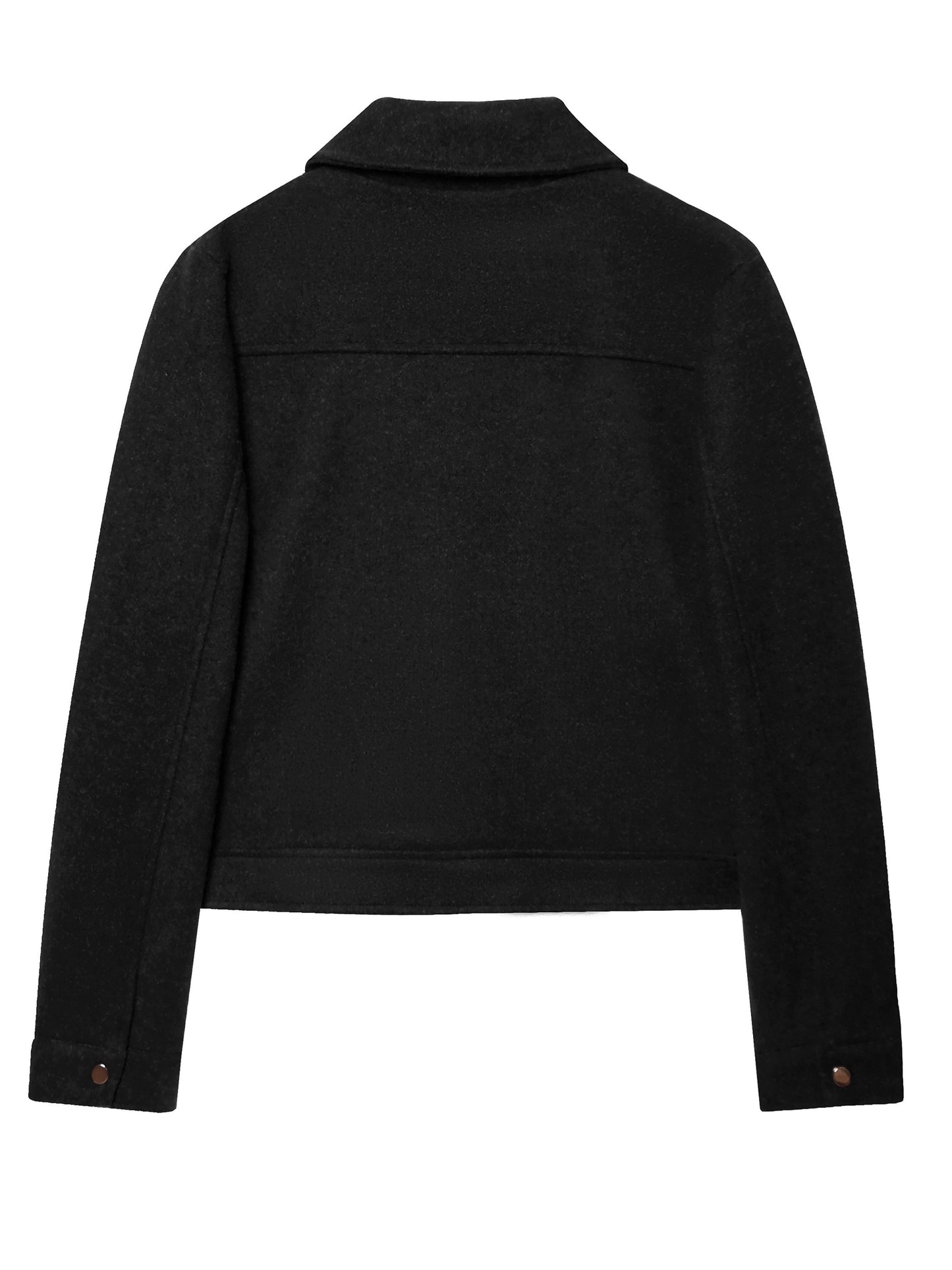 Short Coat for Women Zip Front Jacket with Pockets for Autumn Winter Everyday