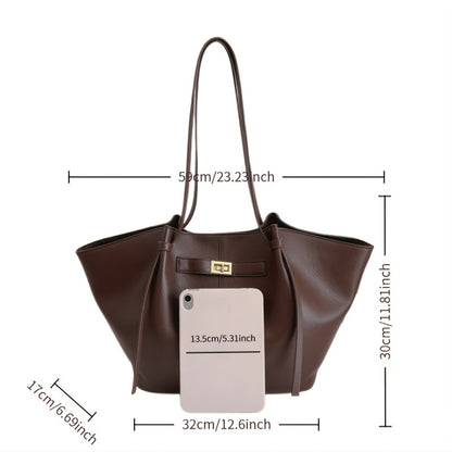 Tote Bag for Women Large Shoulder Bag with Lock Detail for Work Travel Everyday
