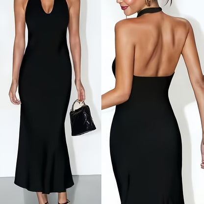 Black Dress for Women Sleeveless Backless Camisole Dress for Party Dinner Evening
