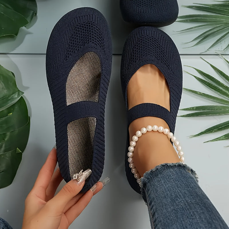 Single-Strap Knit Flats by Maisonvirelle