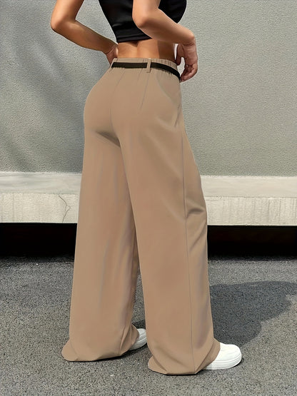 [Elegant High-Waisted] Elegant High-Waisted Wide-Leg Pants | Book Core Thousand Directional Style | Multifunctional Comfortable Machine Washable - Women's Fashion