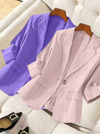 2026 New High-End Seven-Sleeve Suit Jacket Women'S Summer Thin Commuter Temperament Slim And Thin Casual Small Suit, Work Interview Commuter Versatile Two-Piece Set
