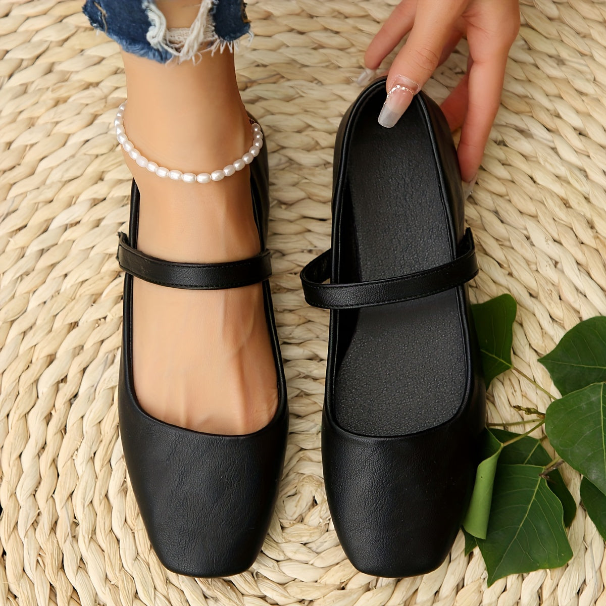 Mary Jane Shoes for Women Chunky Heel Soft Sole Flats for Office Smart Casual Outfits