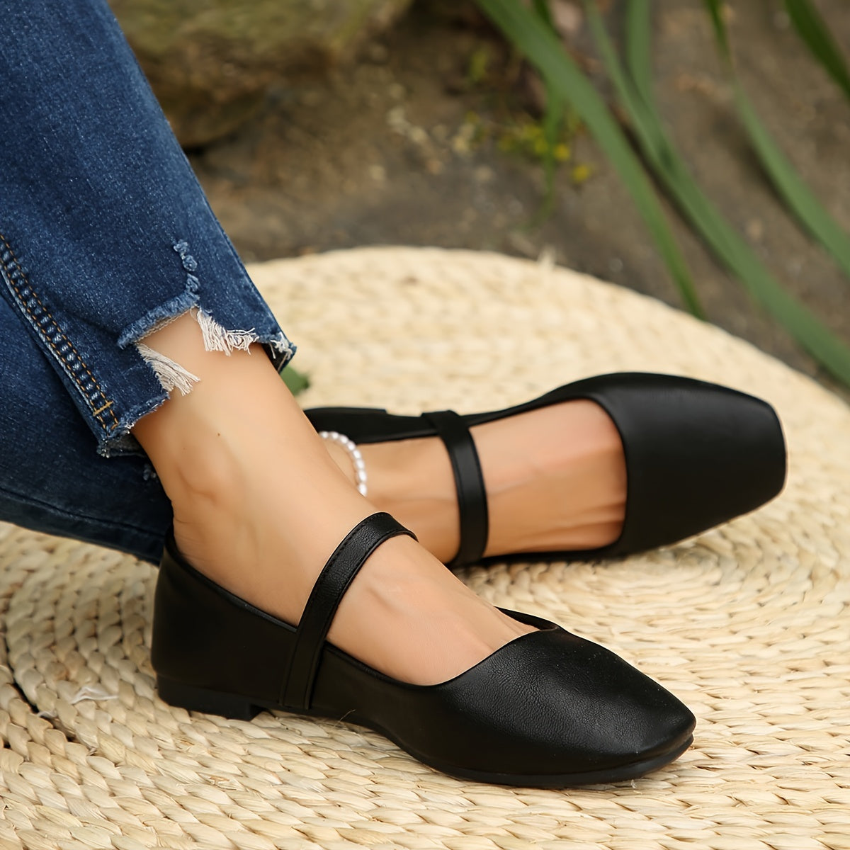 Mary Jane Shoes for Women Chunky Heel Soft Sole Flats for Office Smart Casual Outfits