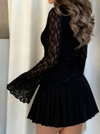 Asymmetric Mesh Lace Top by Maisonvirelle