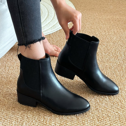 Chelsea Boots for Women Low Heel Slip On Ankle Boots for Work Travel Everyday