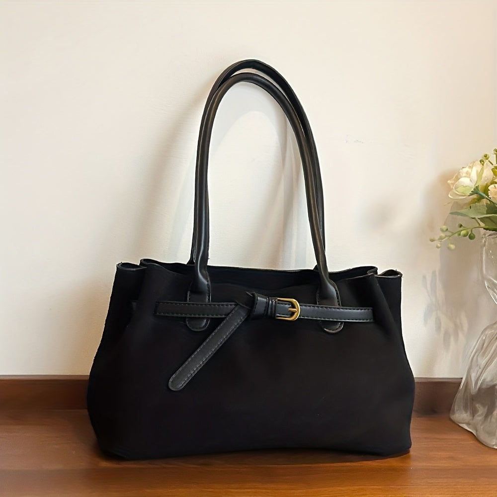 Shoulder Bag for Women Faux Suede Large Handbag for Work Daywear Autumn Winter