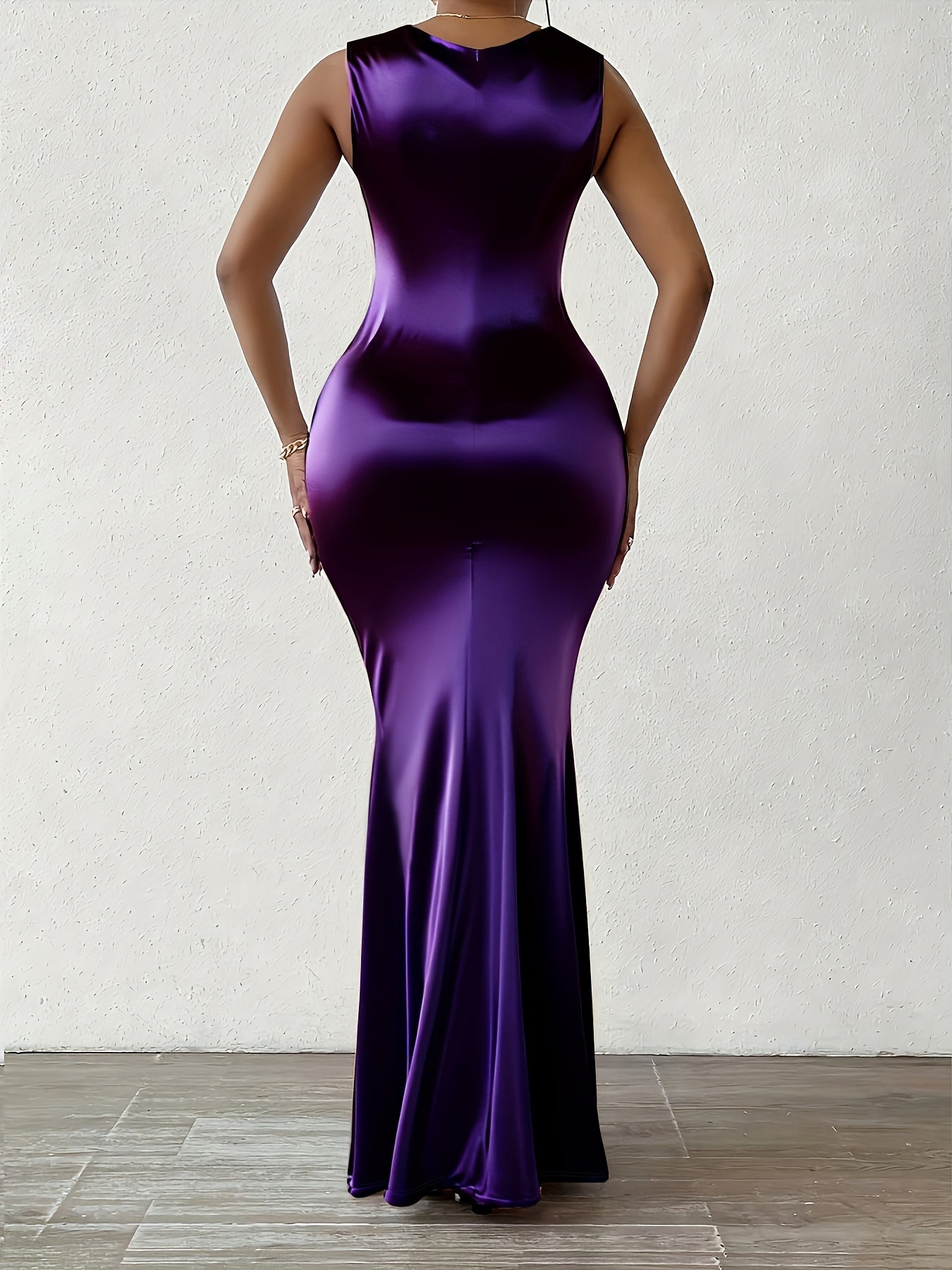 European and American Fashion New Zipper Sleeveless Slim Dress