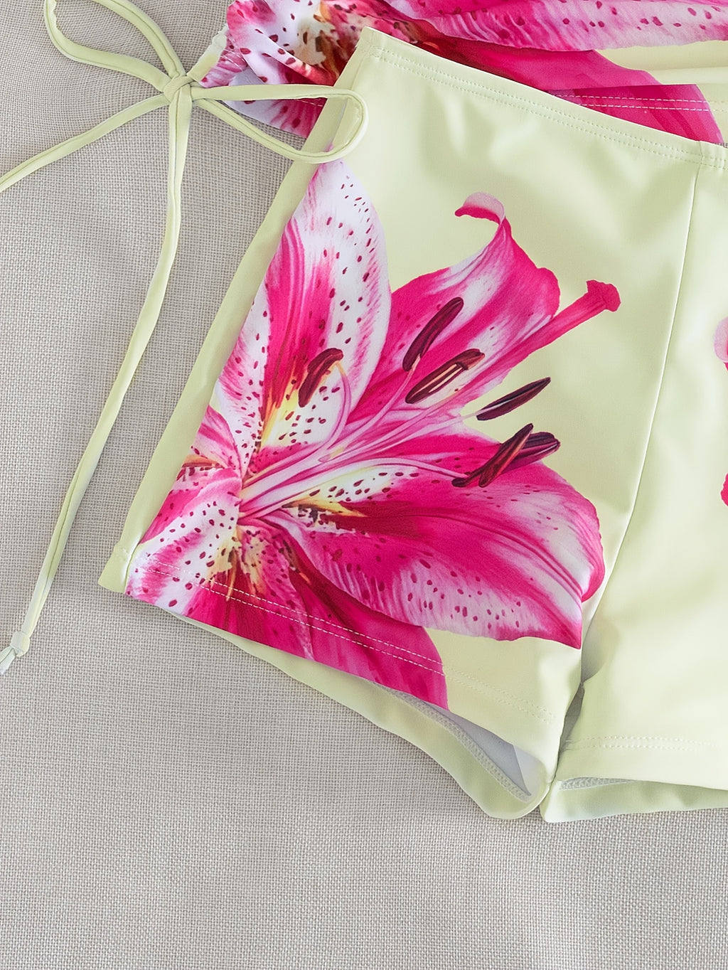 Women'S Tankini Set, Two-Piece Swimsuit, Floral Print, Spaghetti Strap Tank Top with Triangle Cups, Boyleg Bottoms, Casual Summer Beachwear, Perfect for Beach Holidays And Summer Getaways