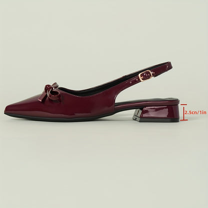 High Heel Sandals / Mid-Heel Red Closed-Toe Sandals / Fairy Shoes / New Style Bow Pointed-Toe Flat Shoes / Women Shoes