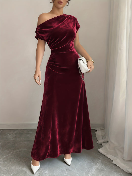 Elegant Maxi Dress for Women Velvet Occasion Elegant Fit for Wedding Guest Holiday Events