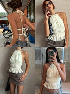 Pleated Halter Top by Maisonvirelle