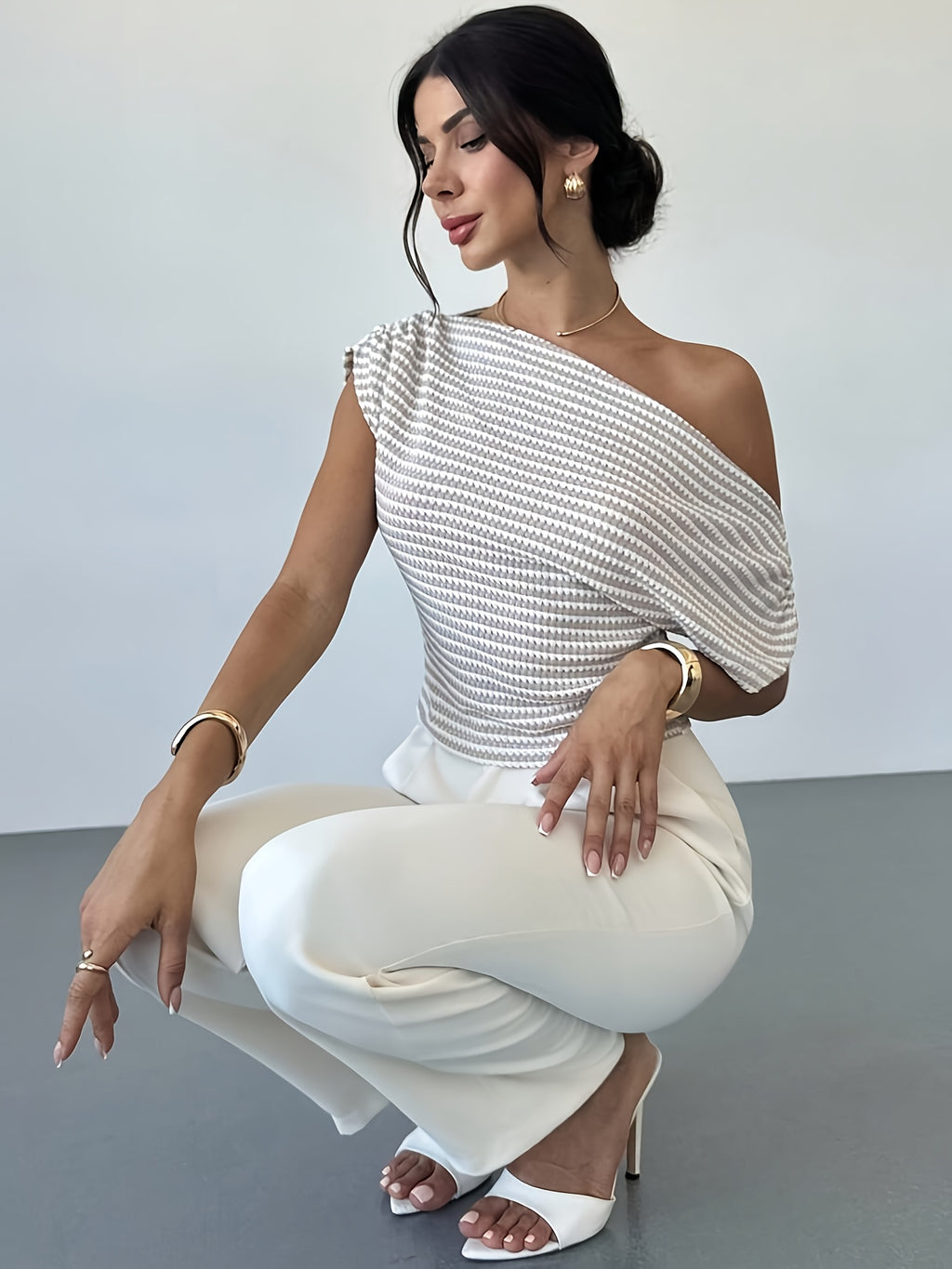 Striped Asymmetric T-Shirt by Maisonvirelle