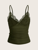 Strapless Ruffle Lace Top by Maisonvirelle