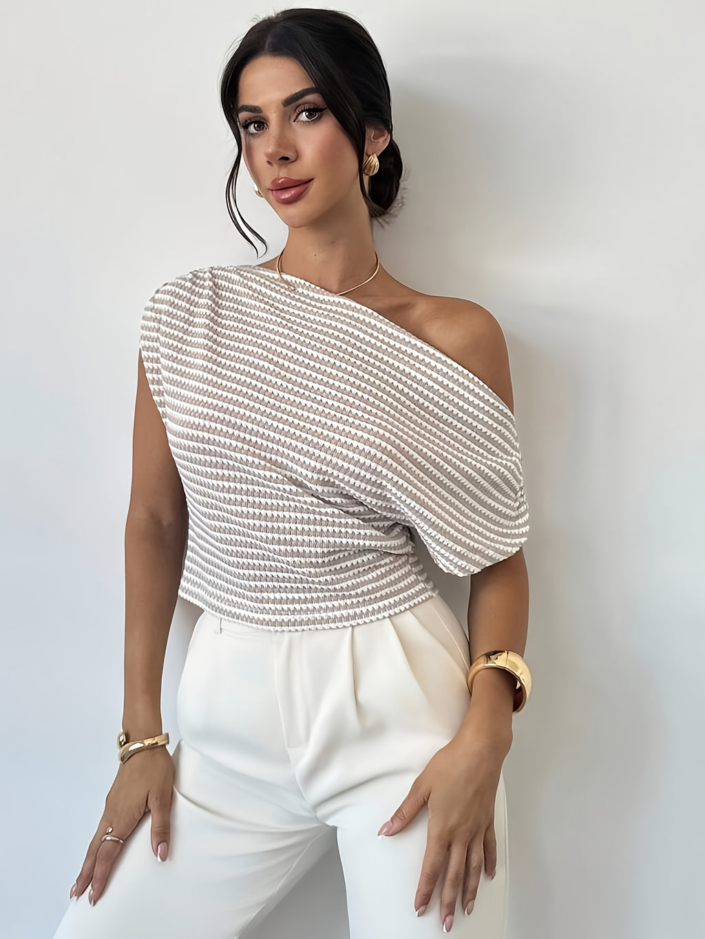 Striped Asymmetric T-Shirt by Maisonvirelle