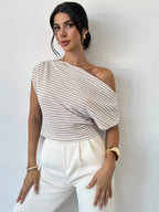 Striped Asymmetric T-Shirt by Maisonvirelle