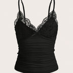 Pleated Strapless Lace Top by Maisonvirelle