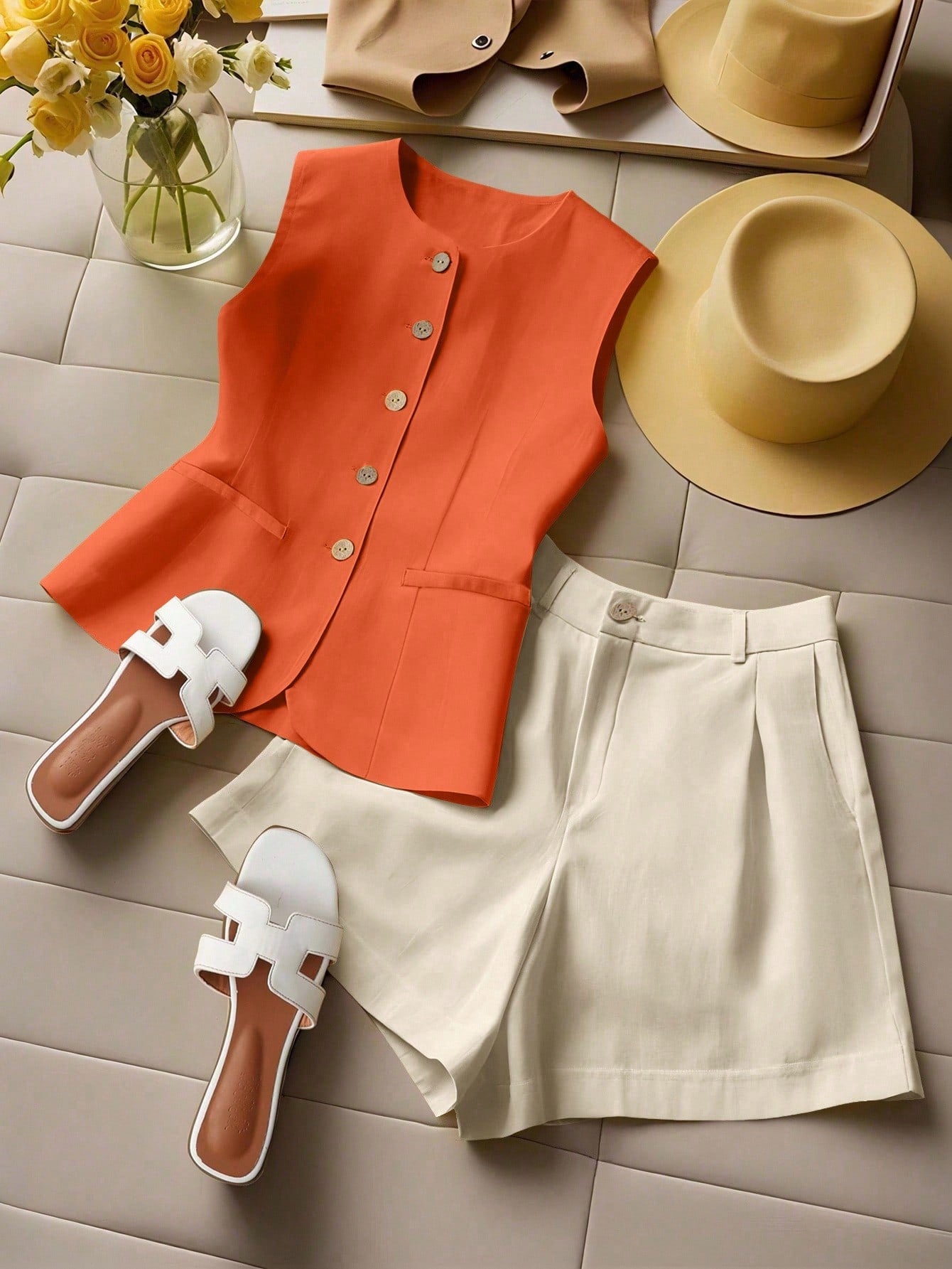 Vest & Shorts Set by Maisonvirelle
