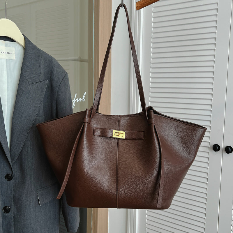 Tote Bag for Women Large Shoulder Bag with Lock Detail for Work Travel Everyday