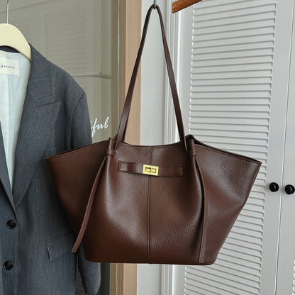 Tote Bag for Women Large Shoulder Bag with Lock Detail for Work Travel Everyday