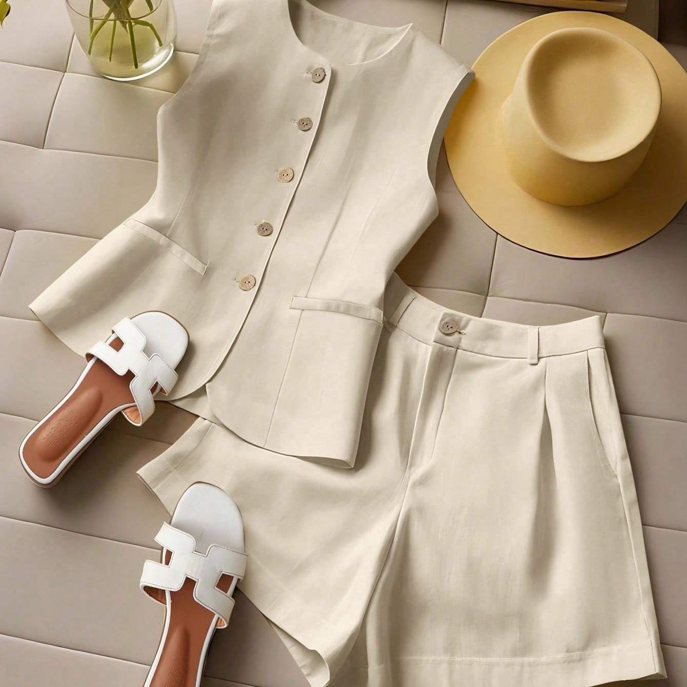 Vest & Shorts Set by Maisonvirelle