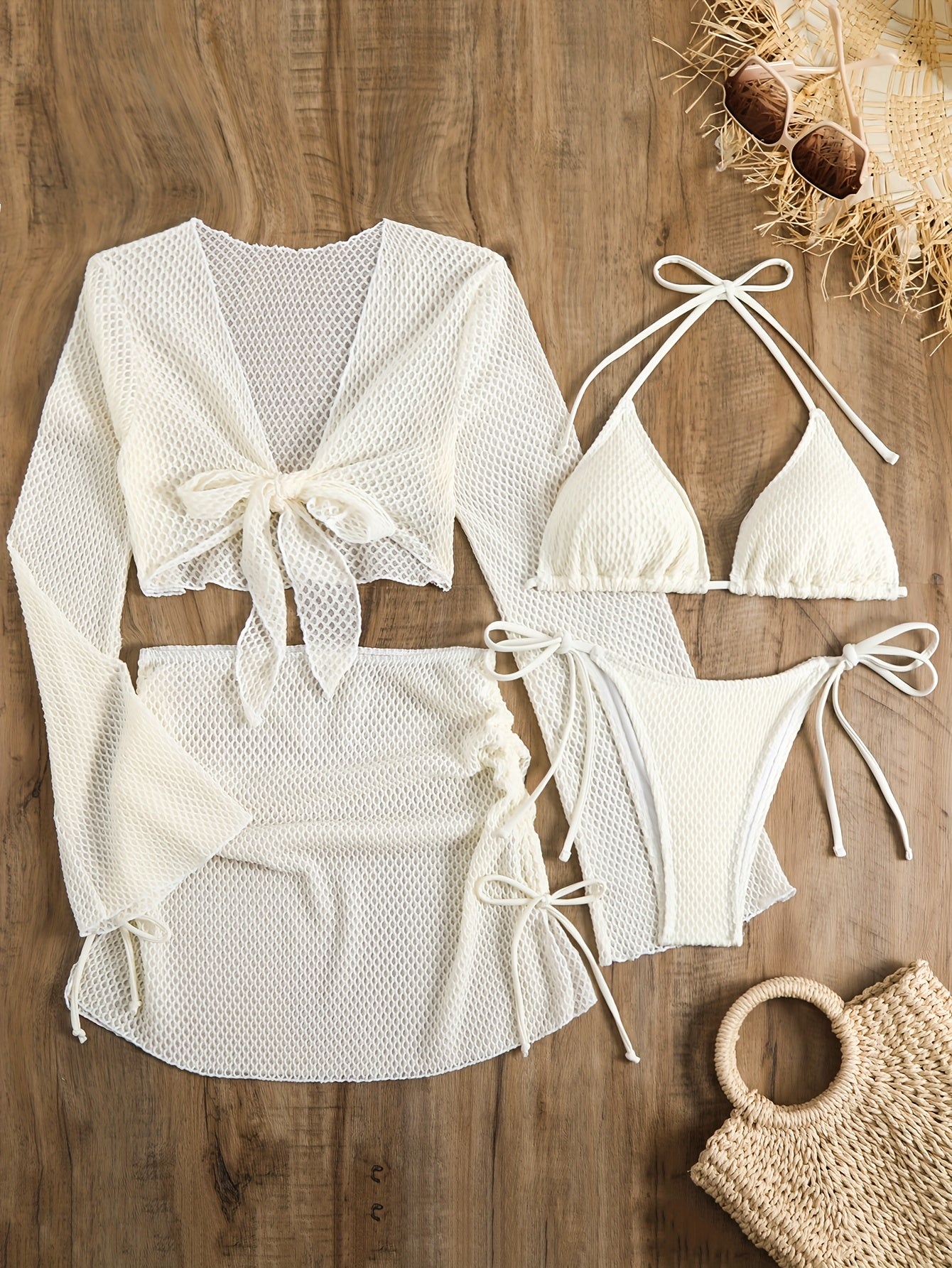 Mesh Beach Cover-Up Set by Maisonvirelle