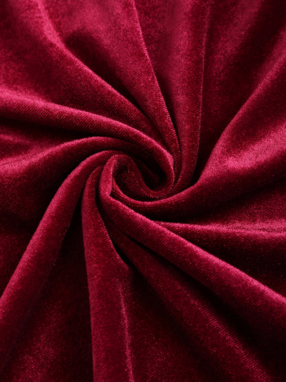Party Dress for Women Ruched Spaghetti Strap Burgundy Midi Dress for Birthday Dinner Events