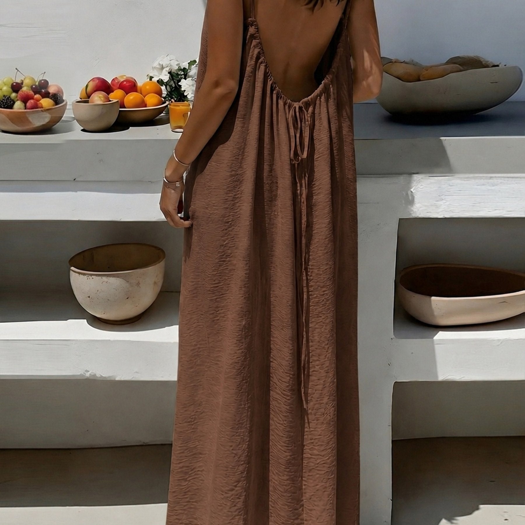 Backless Holiday Maxi Dress by Maisonvirelle