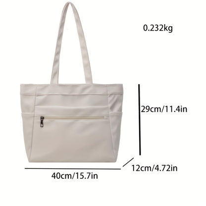 Nylon Tote Bag for Women Large Capacity Zip Shoulder Bag for Work Commute Shopping