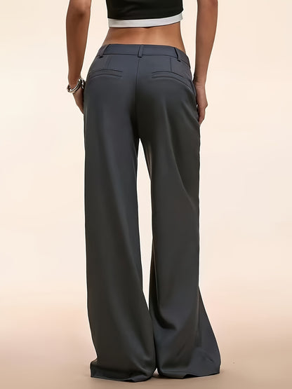 Wide Leg Trousers for Women Drape Suit Pants Floor Length Office Workwear
