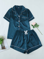 Satin Shirt & Shorts Set by Maisonvirelle