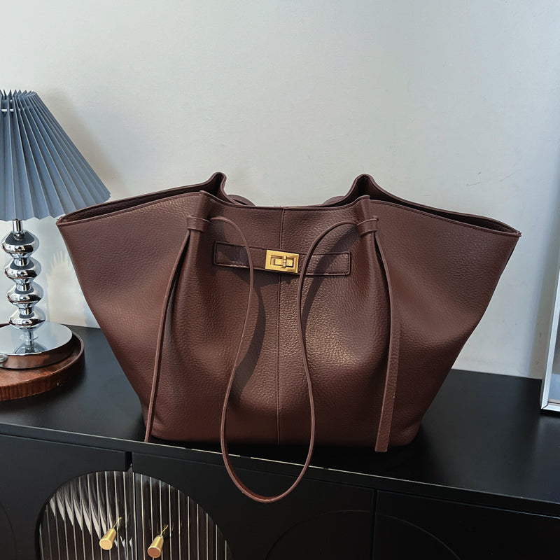 Tote Bag for Women Large Shoulder Bag with Lock Detail for Work Travel Everyday