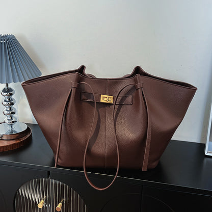 Tote Bag for Women Large Shoulder Bag with Lock Detail for Work Travel Everyday